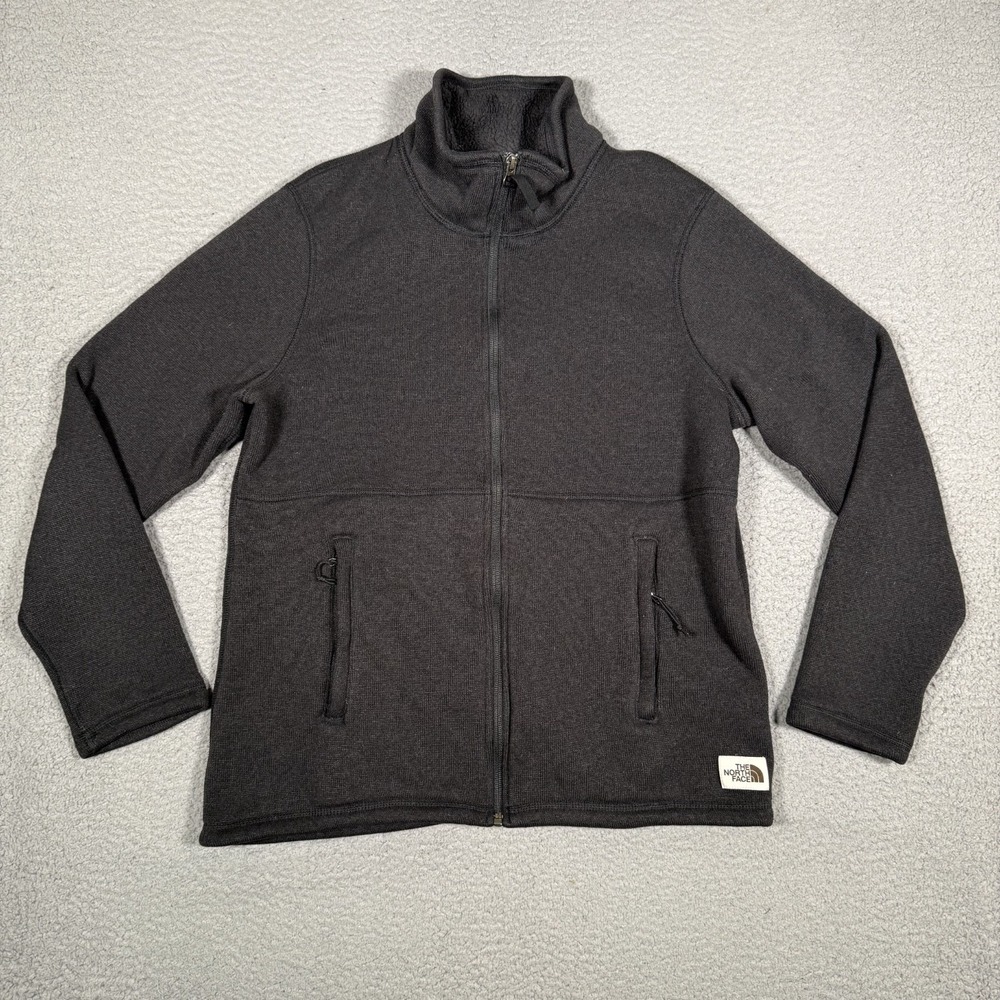 The North Face Jacket Womens Large Black Full Zip Sherpa Fleece Lined Outdoor